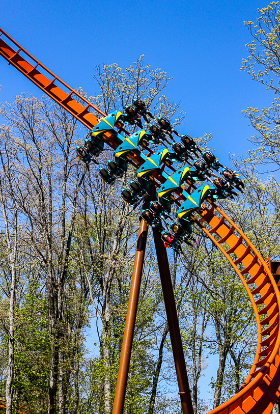 The worlds first launched Wing Rider Rollercoaster Thunderbird at Holiday World, Santa Claus, Indiana