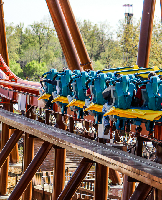 The worlds first launched Wing Rider Rollercoaster Thunderbird at Holiday World, Santa Claus, Indiana