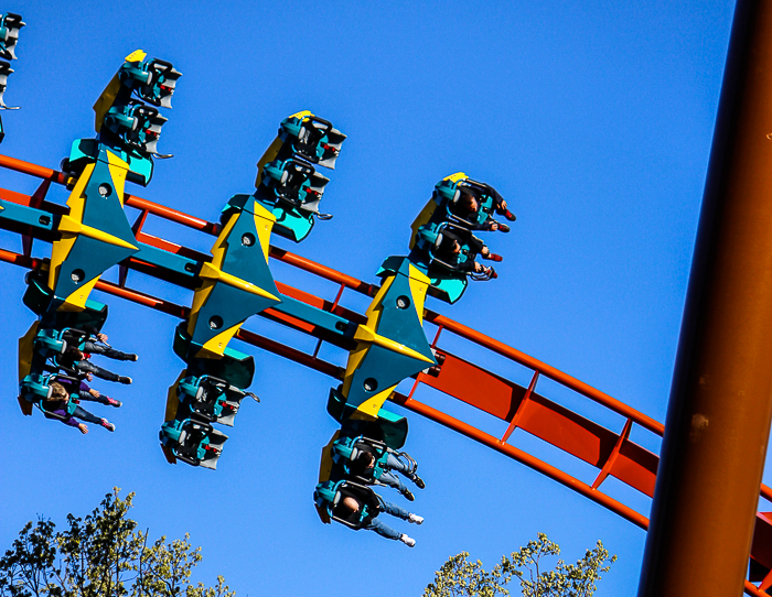 The worlds first launched Wing Rider Rollercoaster Thunderbird at Holiday World, Santa Claus, Indiana