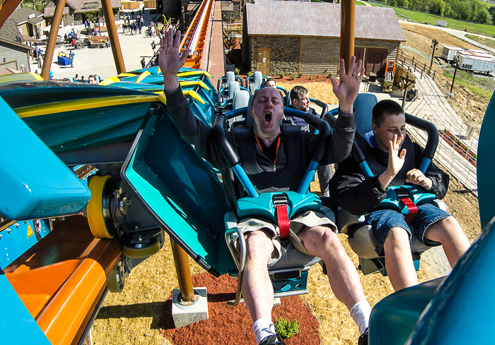 The worlds first launched Wing Rider Rollercoaster Thunderbird at Holiday World, Santa Claus, Indiana