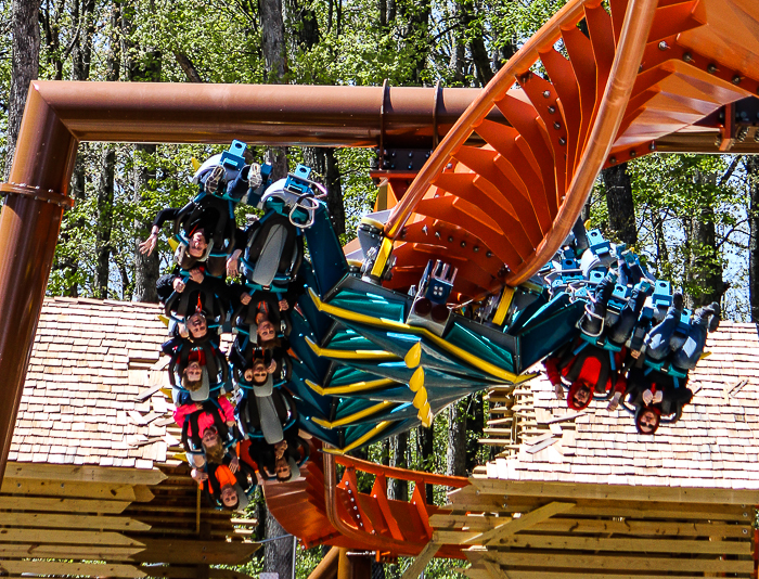 The worlds first launched Wing Rider Rollercoaster Thunderbird at Holiday World, Santa Claus, Indiana