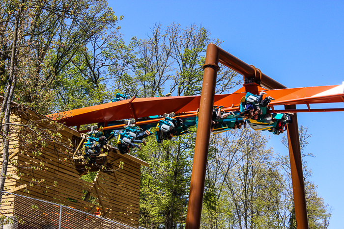 The worlds first launched Wing Rider Rollercoaster Thunderbird at Holiday World, Santa Claus, Indiana