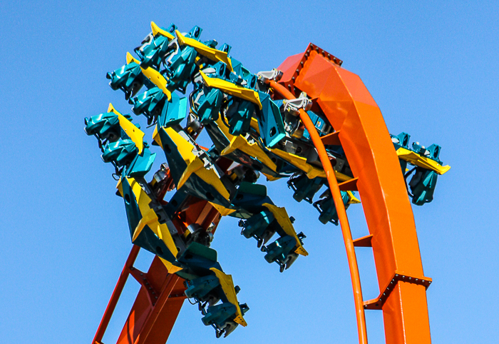 The worlds first launched Wing Rider Rollercoaster Thunderbird at Holiday World, Santa Claus, Indiana