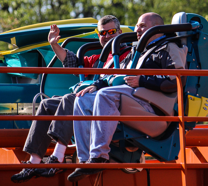 The worlds first launched Wing Rider Rollercoaster Thunderbird at Holiday World, Santa Claus, Indiana