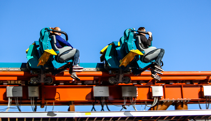 The worlds first launched Wing Rider Rollercoaster Thunderbird at Holiday World, Santa Claus, Indiana