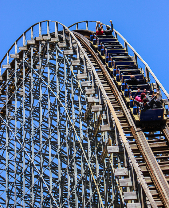 The worlds first launched Wing Rider Rollercoaster Thunderbird at Holiday World, Santa Claus, Indiana