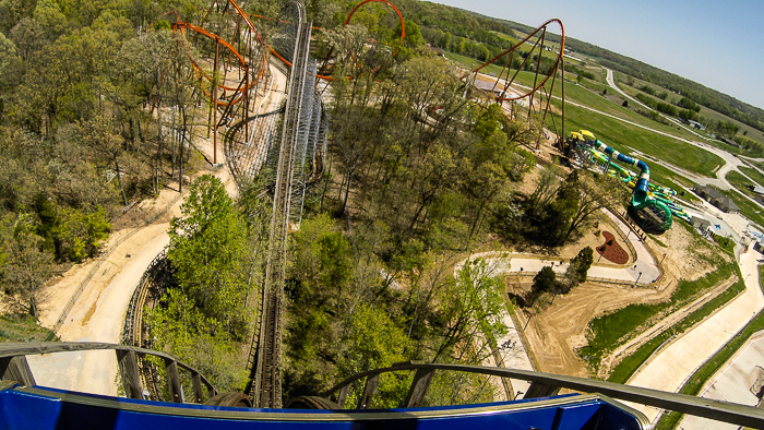 The worlds first launched Wing Rider Rollercoaster Thunderbird at Holiday World, Santa Claus, Indiana