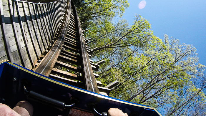 The worlds first launched Wing Rider Rollercoaster Thunderbird at Holiday World, Santa Claus, Indiana