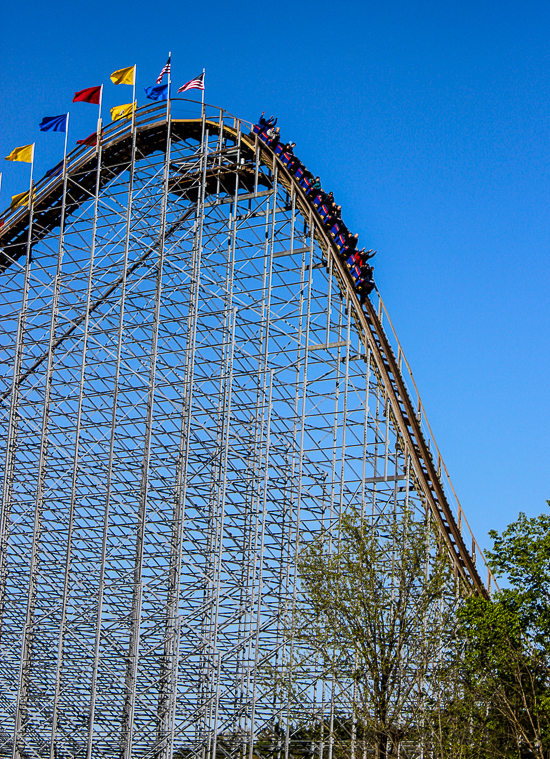 The worlds first launched Wing Rider Rollercoaster Thunderbird at Holiday World, Santa Claus, Indiana