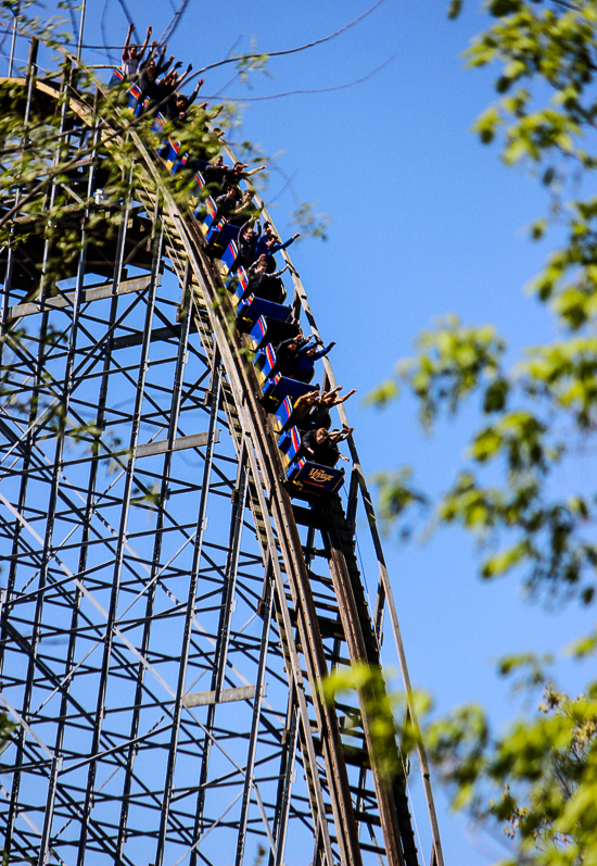 The worlds first launched Wing Rider Rollercoaster Thunderbird at Holiday World, Santa Claus, Indiana