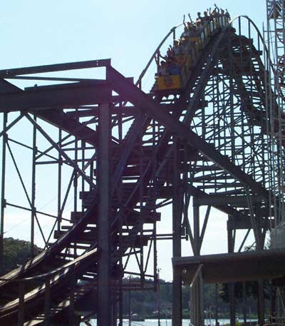 The Cornball Express Rollercoaster at Indiana Beach, Monticello, Indiana