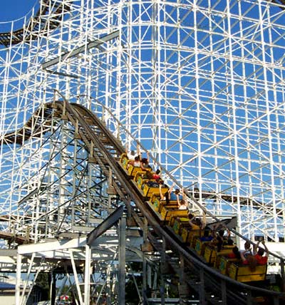 The Cornball Express Rollercoaster at Indiana Beach, Monticello, Indiana