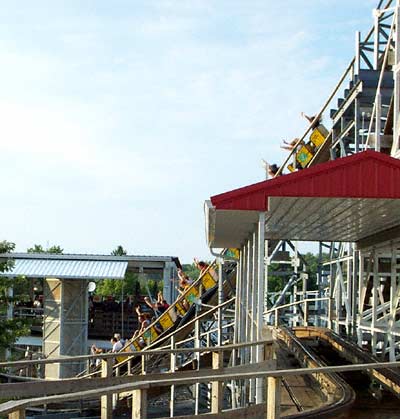 The Cornball Express Rollercoaster at Indiana Beach, Monticello, Indiana