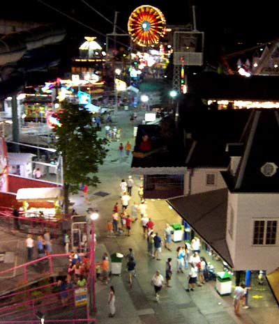 The Midway At Night at Indiana Beach, Monticello, Indiana