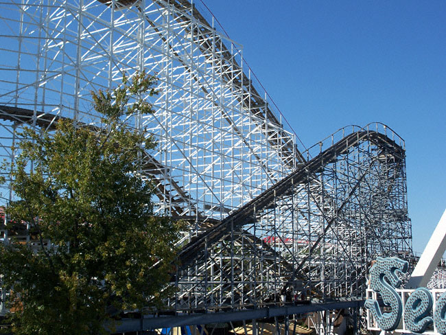 The Cornball Express Roller Coaster at Indiana Beach Amusement Resort, Monticello, IN