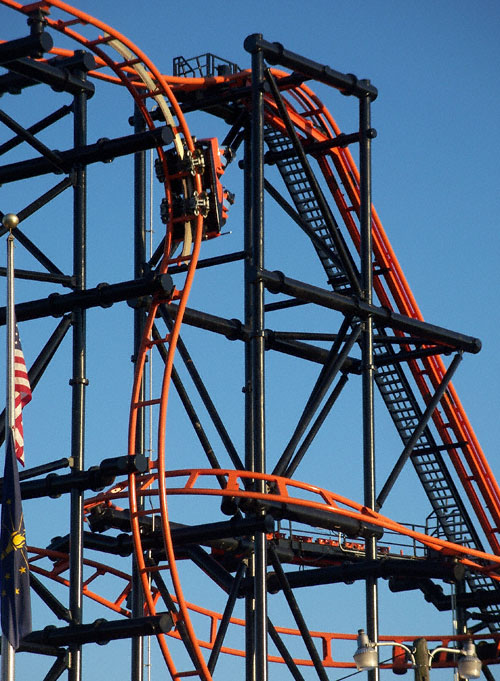 The Steel Hawg Rollercoaster At Indiana Beach Amusement Resort, Monticello, IN