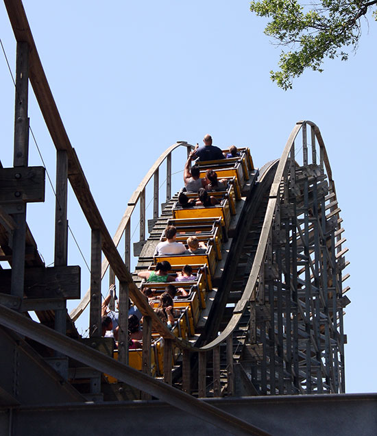 The Cornball Express Rollercoaster at Indiana Beach Amusement Resort, Monticello, Indiana