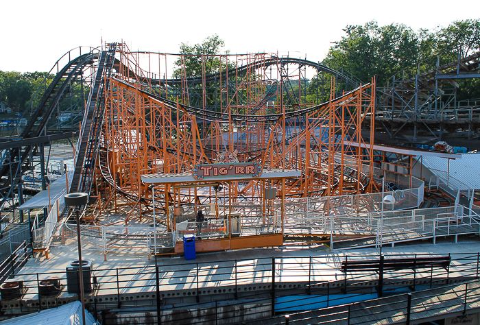 The Tig'rr roller coaster at Indiana Beach, Monticello Indiana