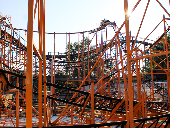 The Tig'rr roller coaster at Indiana Beach, Monticello Indiana