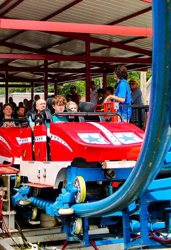 The All American Triple Loop Roller Coaster at Indiana Beach, Monticello Indiana