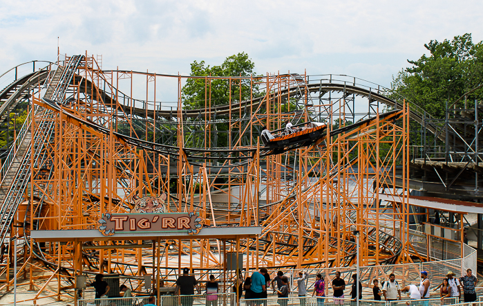 The Tig'rr roller coaster at Indiana Beach, Monticello Indiana