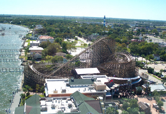 The Boardwalk Bullet Rollercoaster at Kemah Boardwalk, Kemah, Texas