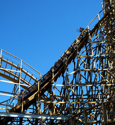 The Boardwalk Bullet Rollercoaster at Kemah Boardwalk, Kemah, Texas