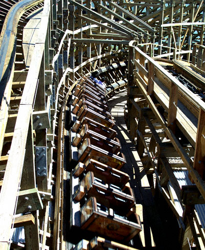 The Boardwalk Bullet Rollercoaster at Kemah Boardwalk, Kemah, Texas