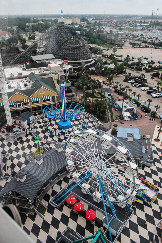 Kemah Boardwalk including the Boardwalk Bullet rollercoaster in Kemah, Texas