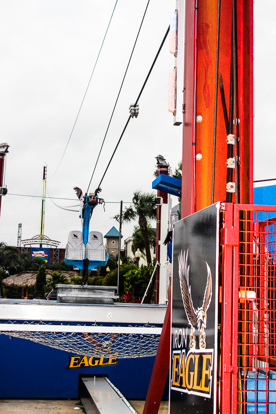 Kemah Boardwalk including the Boardwalk Bullet rollercoaster in Kemah, Texas