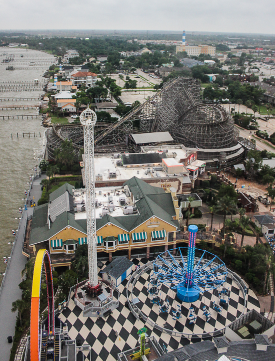 Kemah Boardwalk including the Boardwalk Bullet rollercoaster in Kemah, Texas