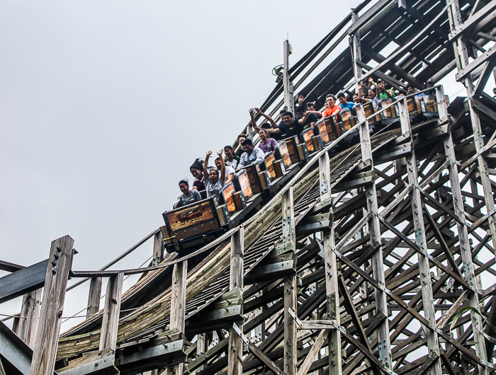 Kemah Boardwalk including the Boardwalk Bullet rollercoaster in Kemah, Texas