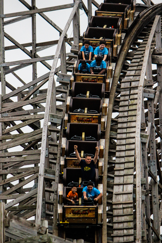 Kemah Boardwalk including the Boardwalk Bullet rollercoaster in Kemah, Texas