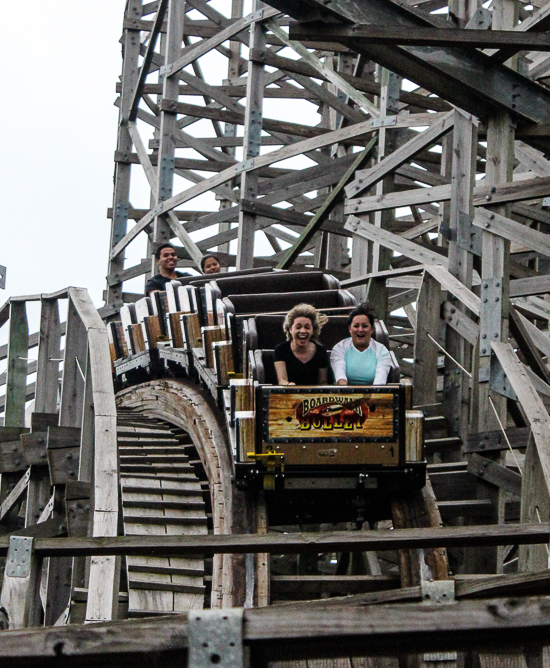 Kemah Boardwalk including the Boardwalk Bullet rollercoaster in Kemah, Texas