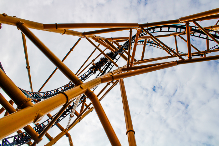 The Steel Curtain roller coaster at Kennywood Park, West Mifflin, PA