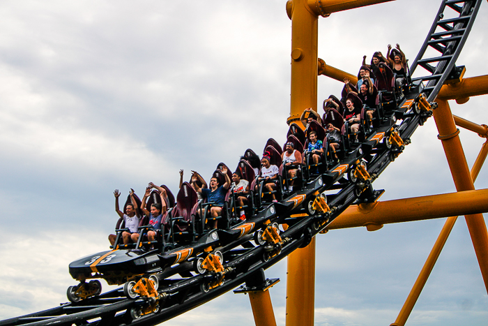 The Steel Curtain roller coaster at Kennywood Park, West Mifflin, PA