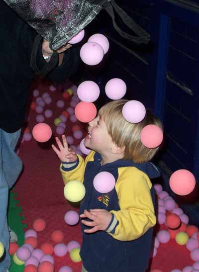 Bond playing with Balls at Six Flags Kentucky Kingdom
