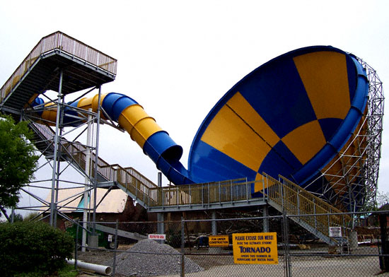 The Tornado Water Slide at Six Flags Kentucky Kingdom, Louisville, KY