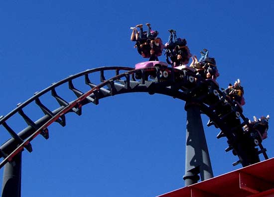 T2, an inverted Rollercoaster at Six Flags Kentucky Kingdom, Louisville, KY