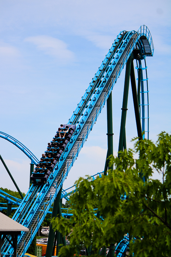 The Lightning Run Rollercoaster at Kentucky Kingdom Theme Park, Louisville, Kentucky