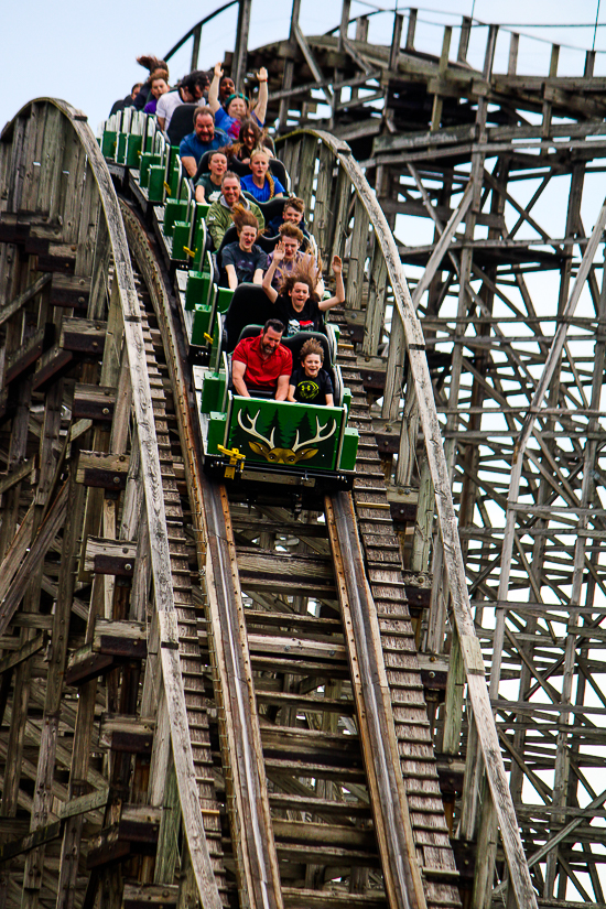 The Wilderness Run Rollercoaster at Kentucky Kingdom Theme Park, Louisville, Kentucky