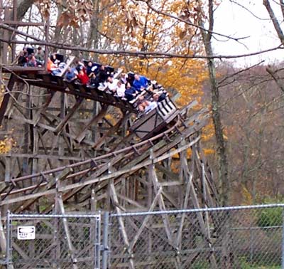 The Adventure Express Roller Coaster at Paramount's Kings Island, Kings Mills, Ohio