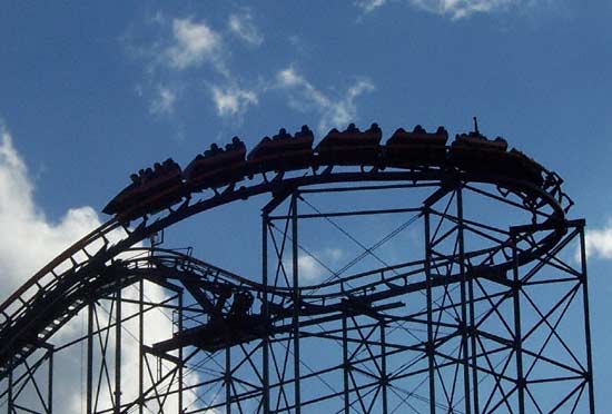 The Vortex Roller Coaster at Paramount's Kings Island, Kings Mills, Ohio