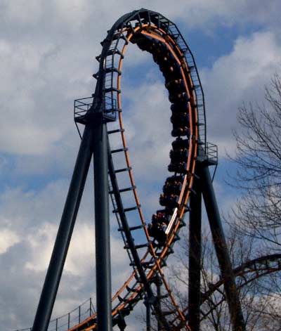 The Vortex Roller Coaster at Paramount's Kings Island, Kings Mills, Ohio