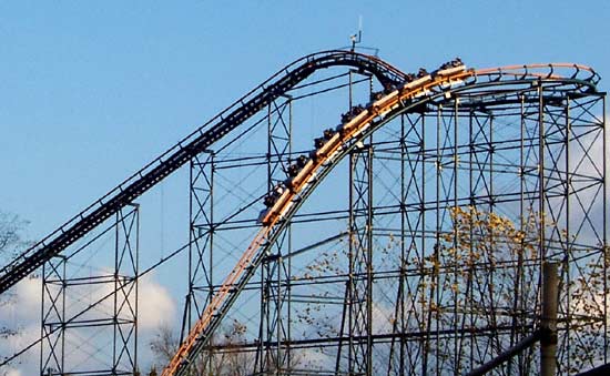 The Vortex Roller Coaster at Paramount's Kings Island, Kings Mills, Ohio