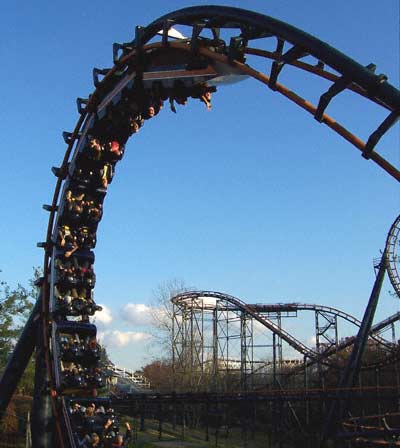 The Vortex Roller Coaster At Paramount's Kings Island, Kings Mills, Ohio