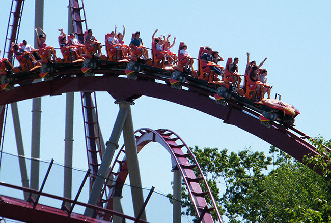 The new for 2009 Diamondback Roller Coaster at Kings Island, Kings Mills, Ohio