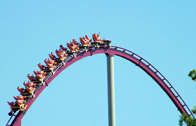 The new for 2009 Diamondback Roller Coaster at Kings Island, Kings Mills, Ohio