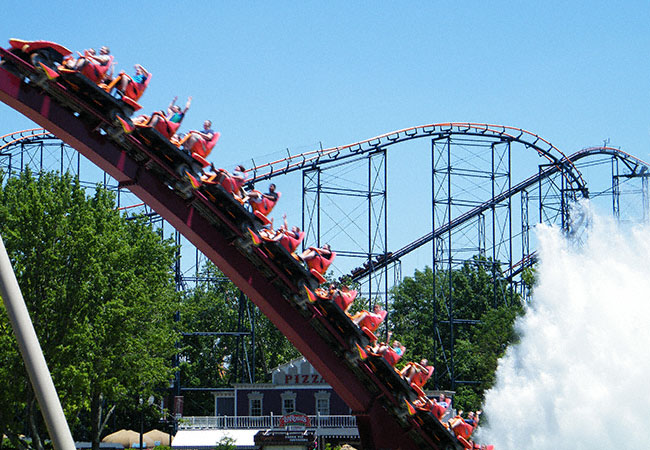 The new for 2009 Diamondback Roller Coaster at Kings Island, Kings Mills, Ohio