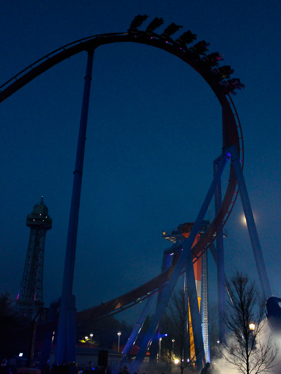 The new for 2014 Banshee Inverted Rollercoaster Media Day at Kings Island, Kings island, Ohio